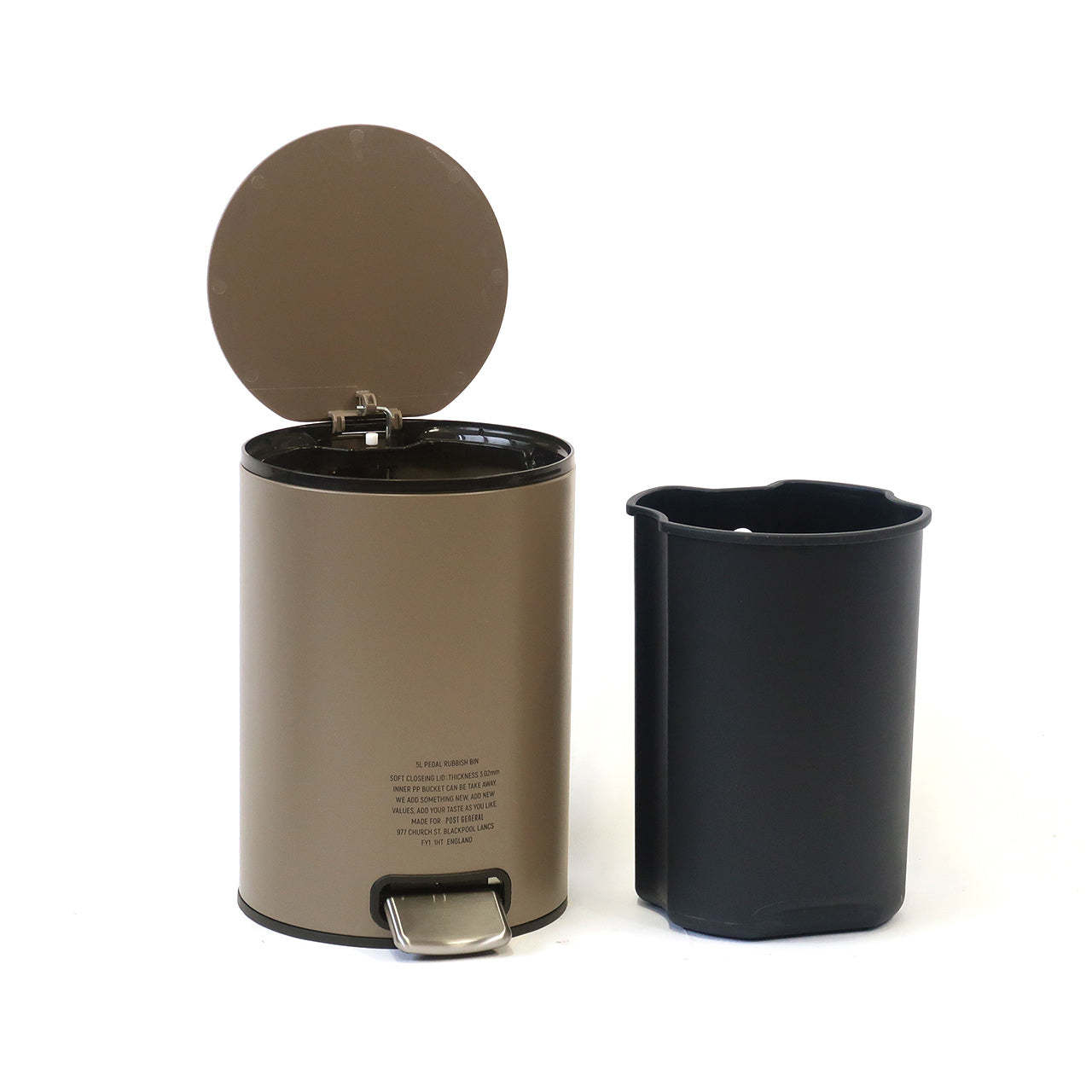 Post General Pedal Rubbish Bin 5L - Dull Beige-Goritta Works Sdn. Bhd. 202501017603 (1619017-X)