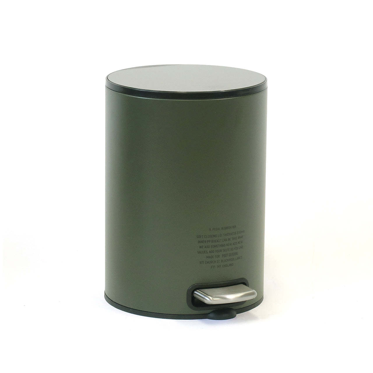 Post General Pedal Rubbish Bin 5L - Olive-Goritta Works Sdn. Bhd. 202501017603 (1619017-X)