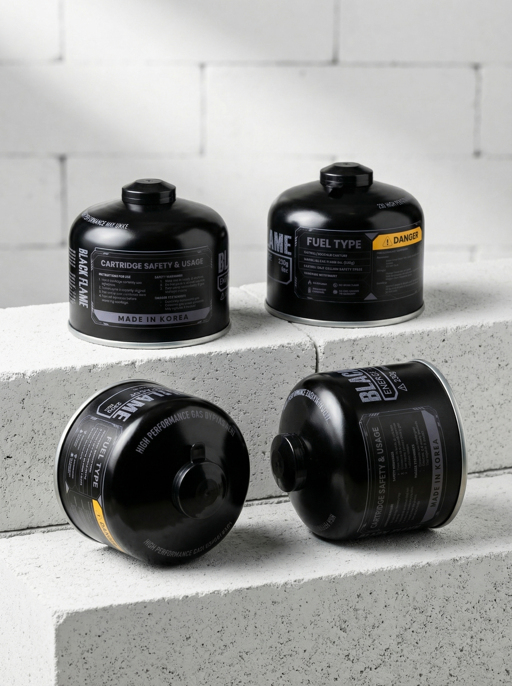 Black Flame Butane Gas Cartridge 230g | screw-type