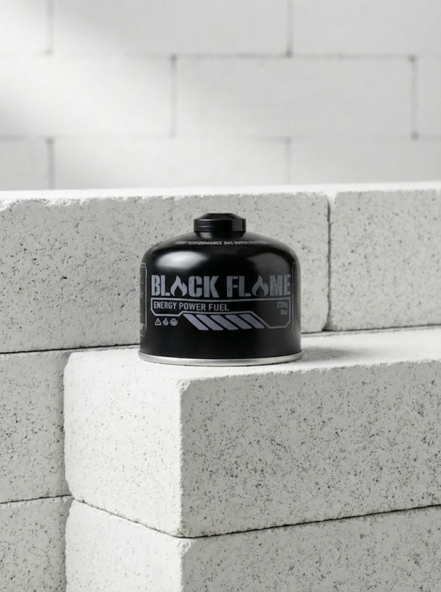 Black Flame Butane Gas Cartridge 230g | screw-type