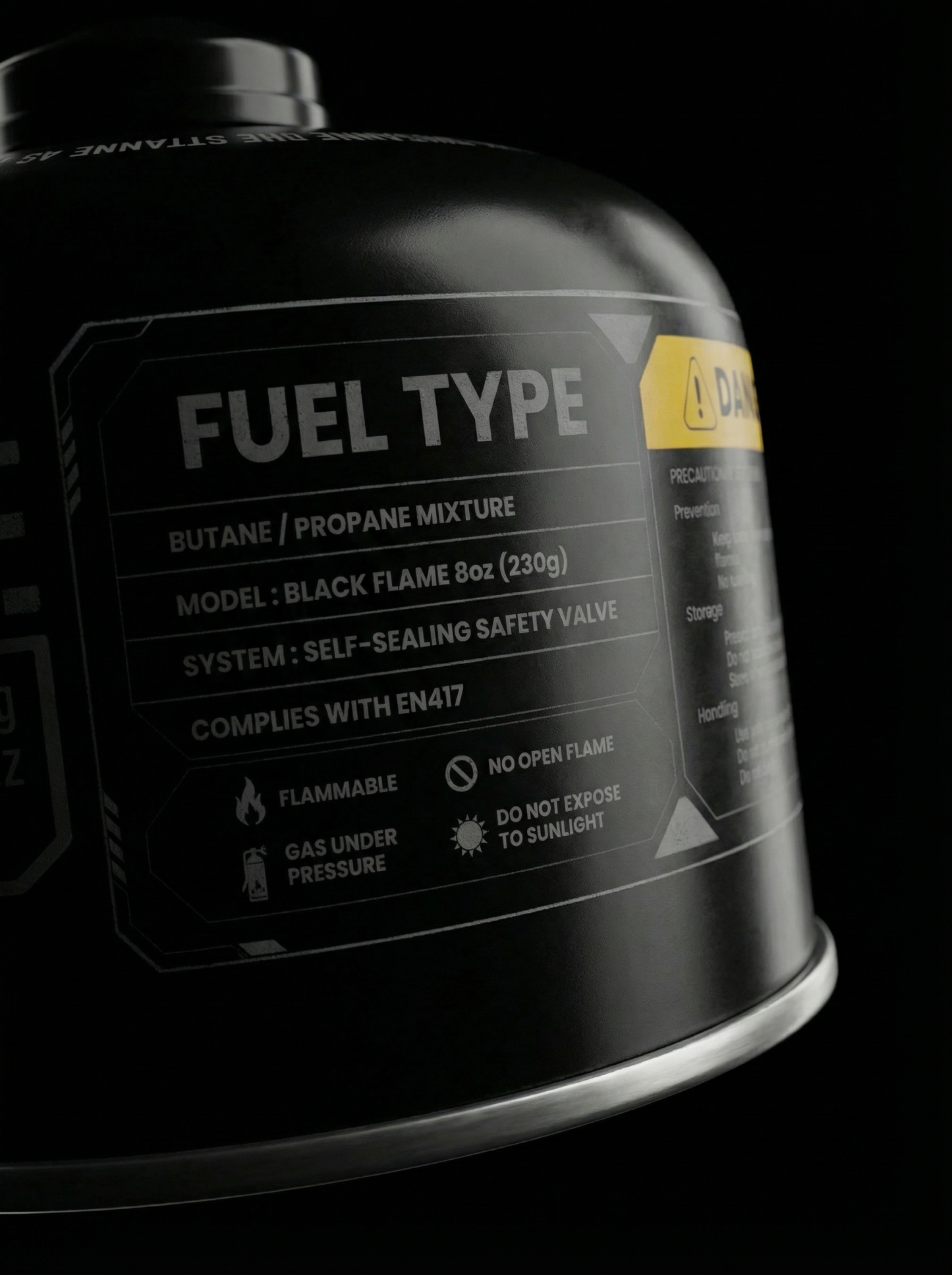 Black Flame Butane Gas Cartridge 230g | screw-type