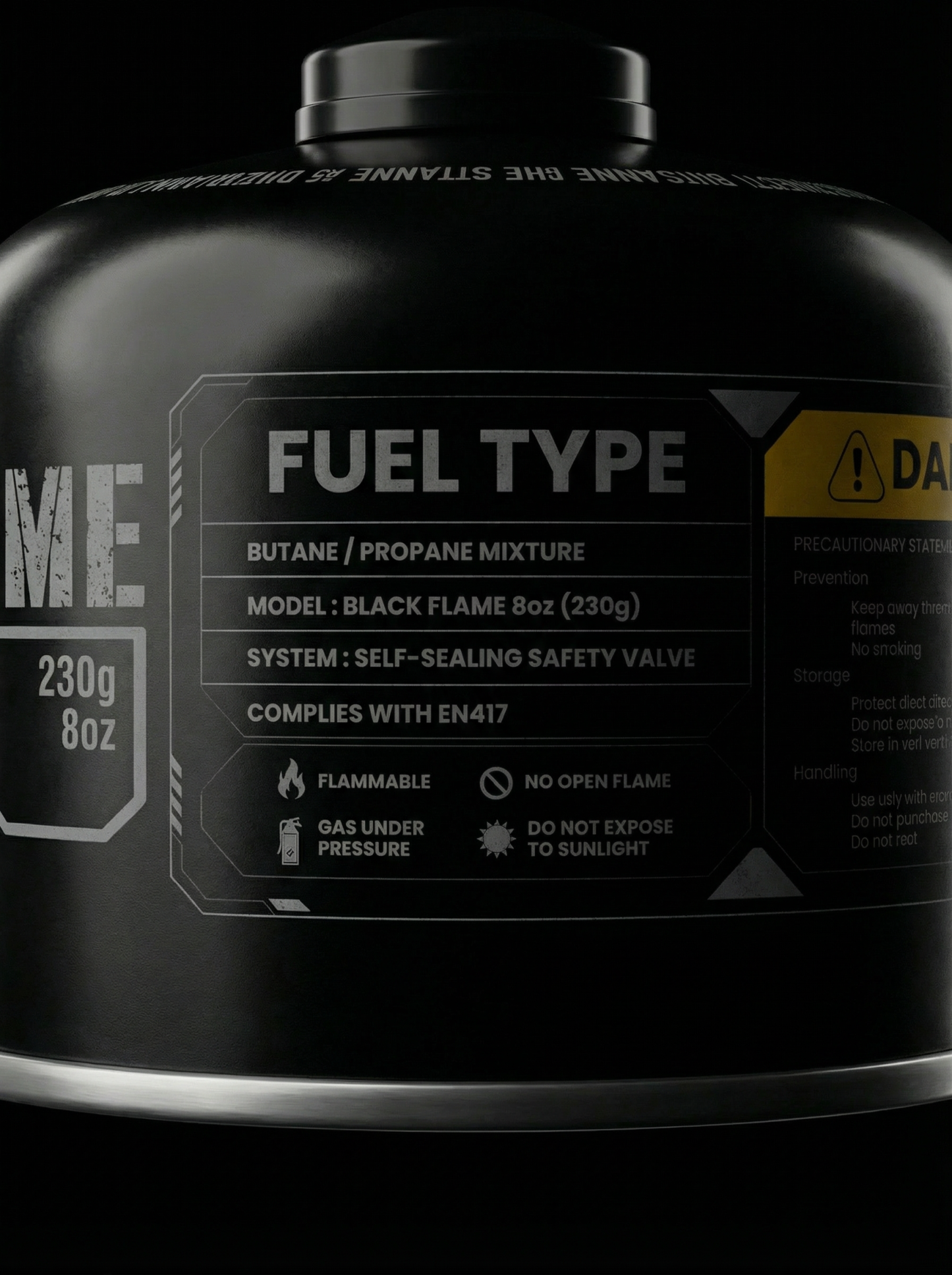 Black Flame Butane Gas Cartridge 230g | screw-type