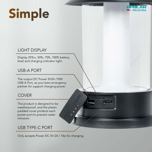 Opolar Camping Retro Light IP45 | 10000mAh-Goritta Works Sdn. Bhd. 202501017603 (1619017-X)