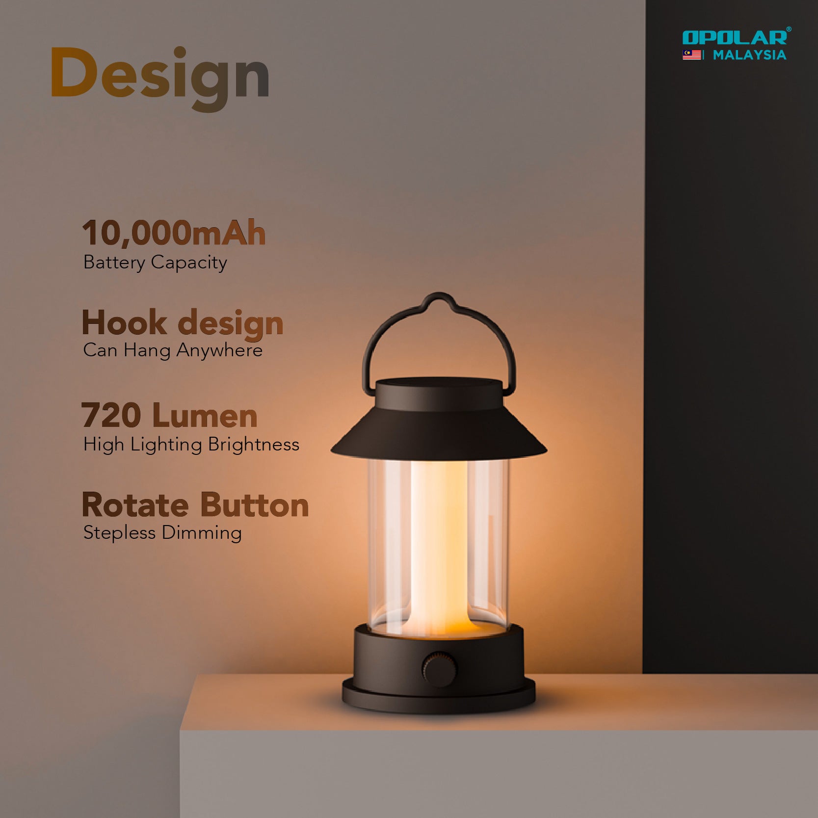 Opolar Camping Retro Light IP45 | 10000mAh-Goritta Works Sdn. Bhd. 202501017603 (1619017-X)