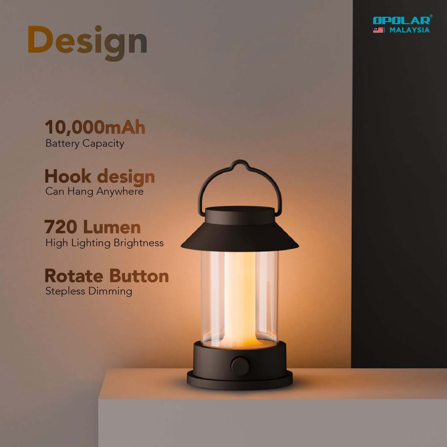 Opolar Camping Retro Light IP45 | 10000mAh-Goritta Works Sdn. Bhd. 202501017603 (1619017-X)