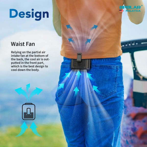 Opolar Rechargeable Personal Portable Waist Clip Fan With Output 5v2a (8000mAh)-Goritta Works Sdn. Bhd. 202501017603 (1619017-X)