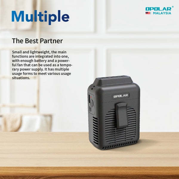 Opolar Rechargeable Personal Portable Waist Clip Fan With Output 5v2a (8000mAh)-Goritta Works Sdn. Bhd. 202501017603 (1619017-X)