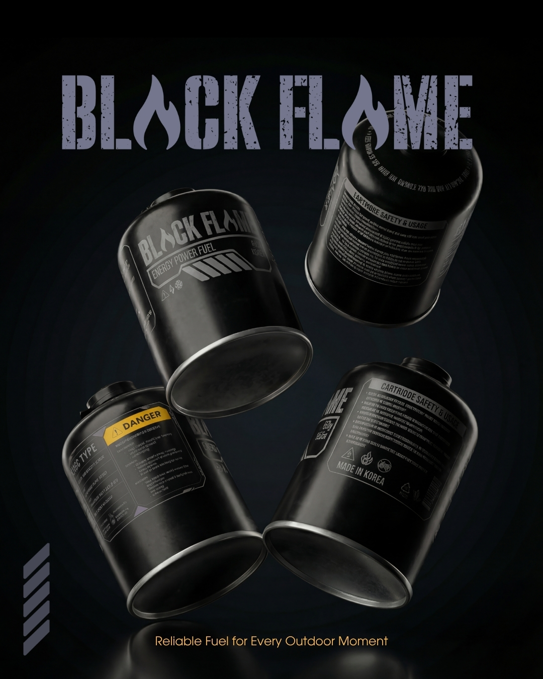 Black Flame Butane Gas Cartridge 450g | screw-type