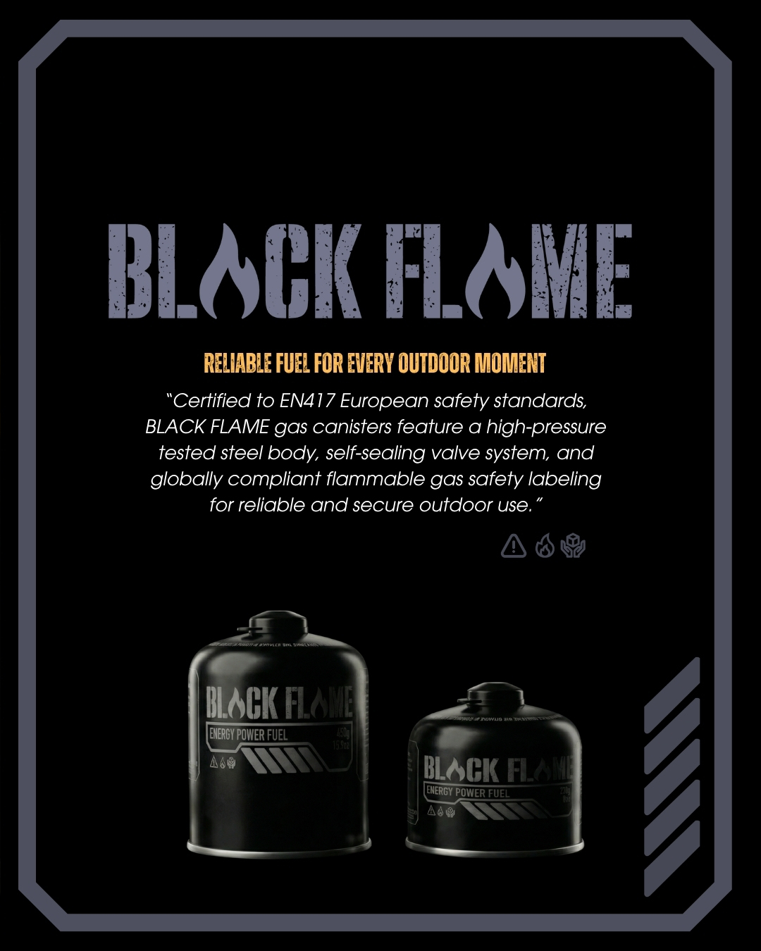 Black Flame Butane Gas Cartridge 230g | screw-type