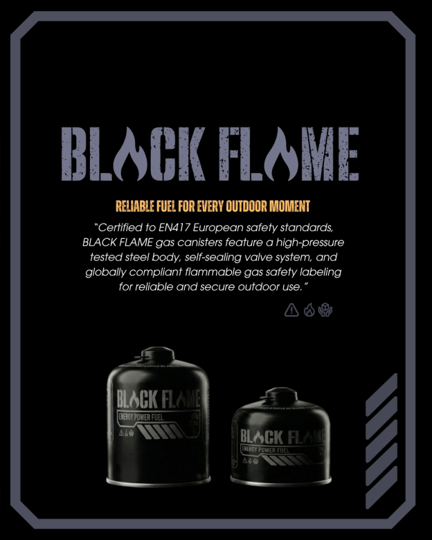 Black Flame Butane Gas Cartridge 230g | screw-type