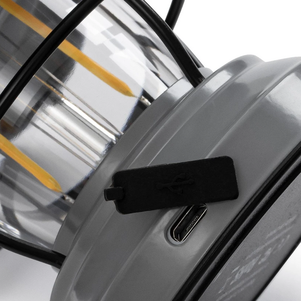 Barebones Edison Mini Lantern - Slate Gray (charging port)