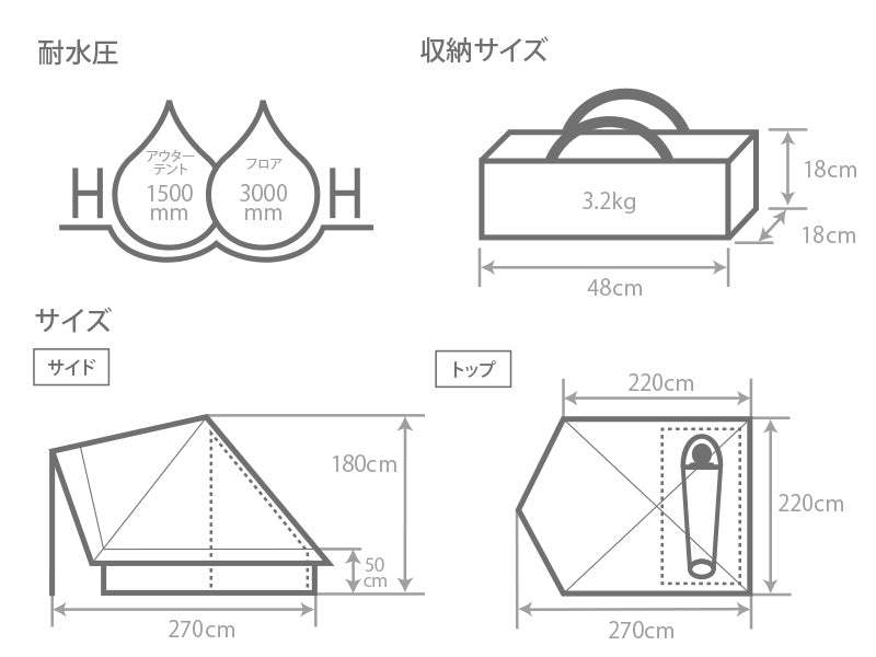 DOD Shonen 1 person Tent - Gray-Goritta Works Sdn. Bhd. 202501017603 (1619017-X)