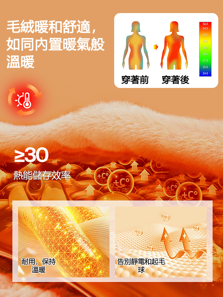 時尚半拉鍊保暖內搭上衣