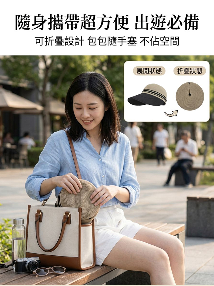 鏤空透氣大帽簷防曬帽
