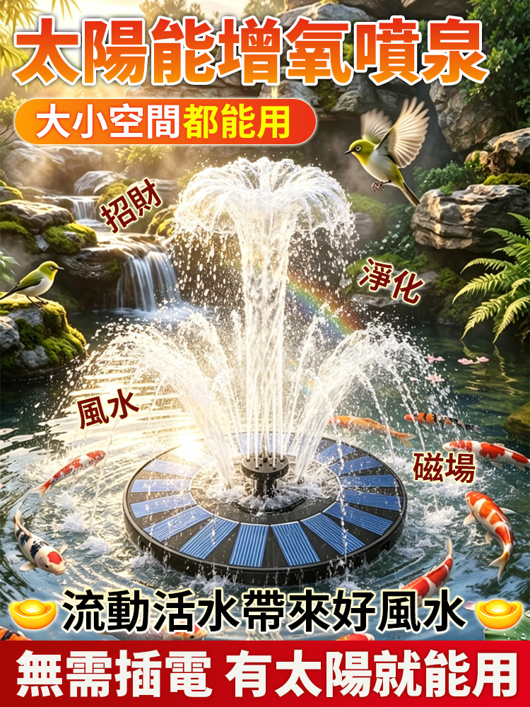 太陽能增氧噴泉