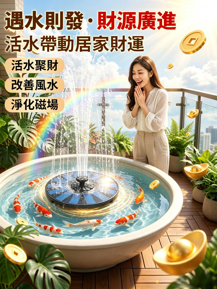 太陽能增氧噴泉
