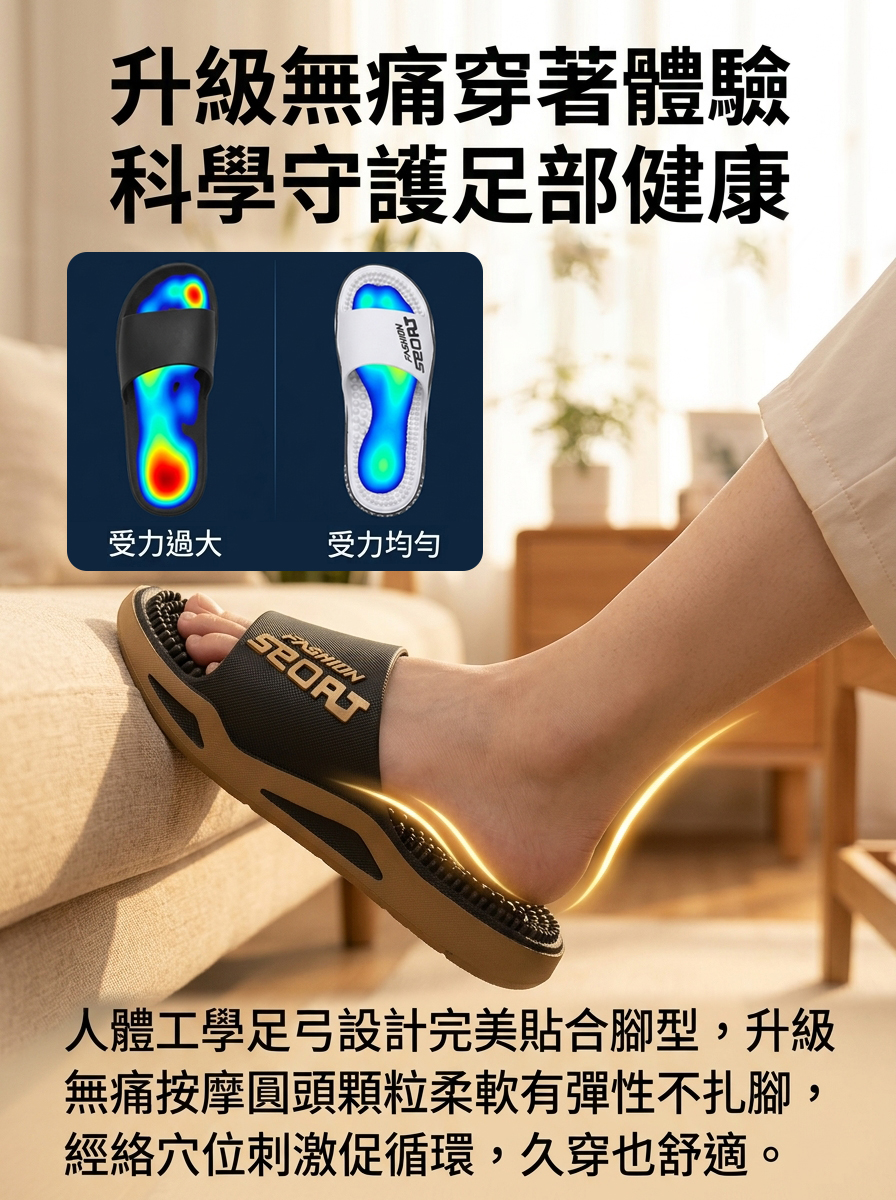 【男女同款】穴位足療按摩涼拖