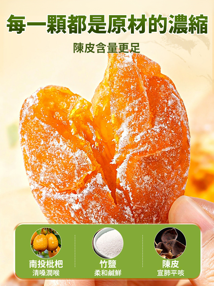 【喉嚨救星】陳皮竹鹽枇杷乾
