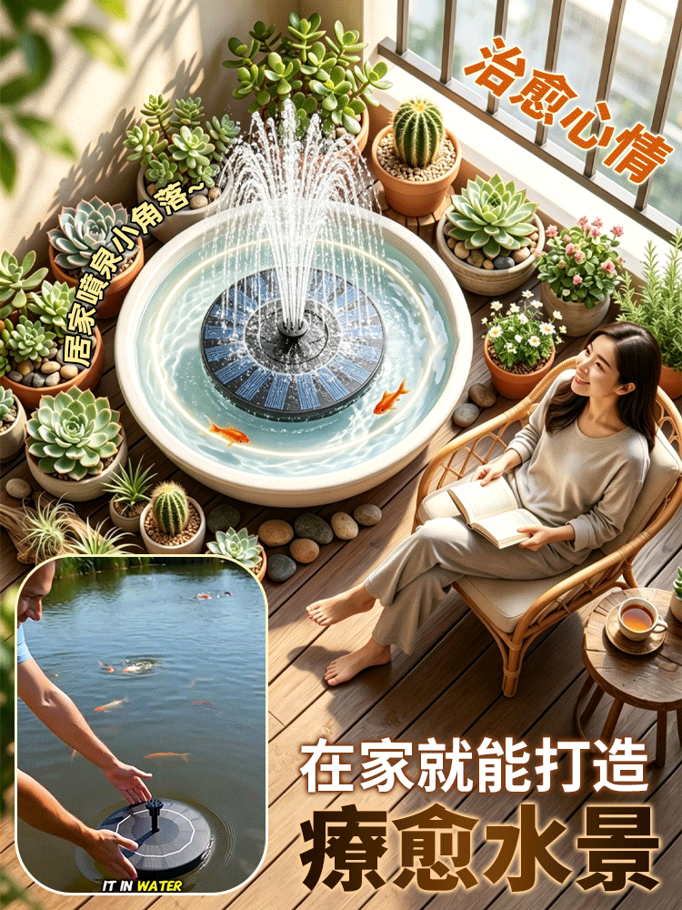 太陽能增氧噴泉