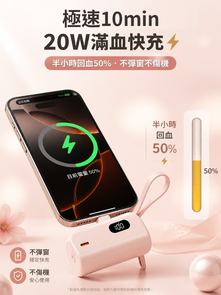 【可上飛機】超輕自備線行動電源