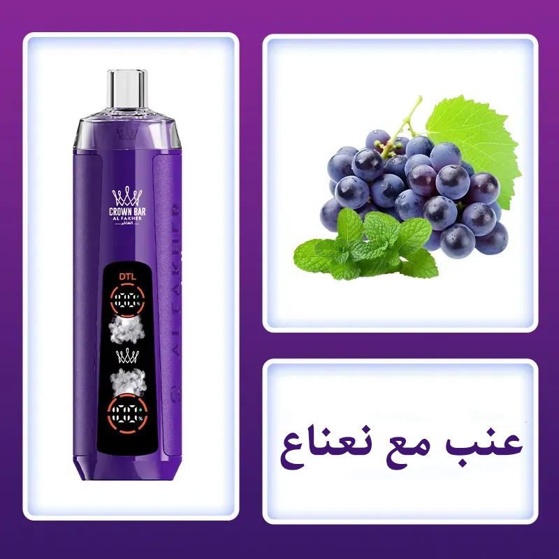 (بنكهة العنب والنعناع)  ALFAKHER AF10 CRYSTAL DUAL MODE 8K