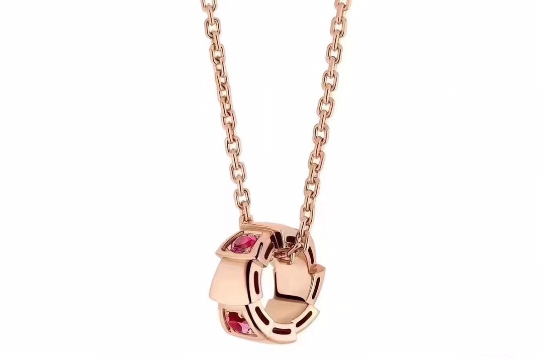 ブルガリ「Bvlgari」Serpenti Viper レッドルビー ネックレス41-43cm
