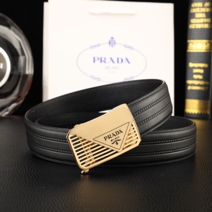 プラダ「Prada」メンズ オートマチック レザーベルト100CM