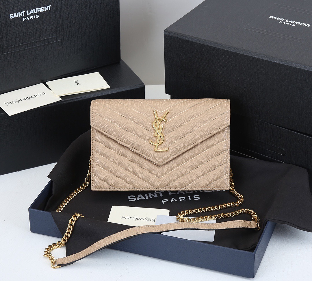 サンローラン「Saint Laurent」なし☆YSL モノグラム エンベロープ チェーンウォレット