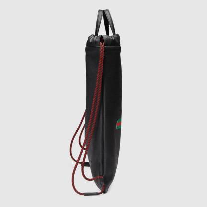 グッチ「Gucci」 〔グッチ プリント〕レザー ドローストリング バックパック