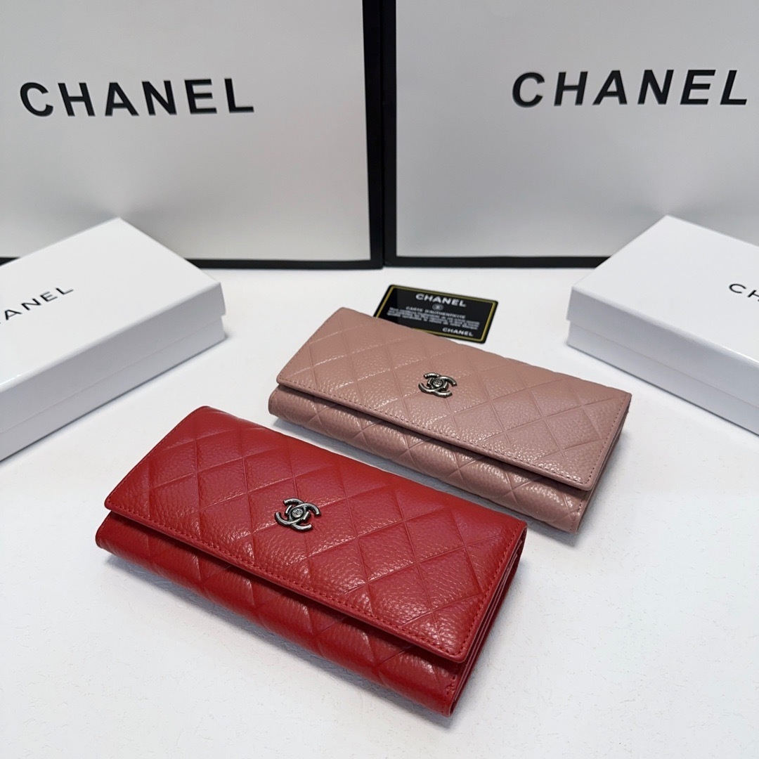 シャネル「Chanel」 ラムスキン フラップ ウォレット 財布
