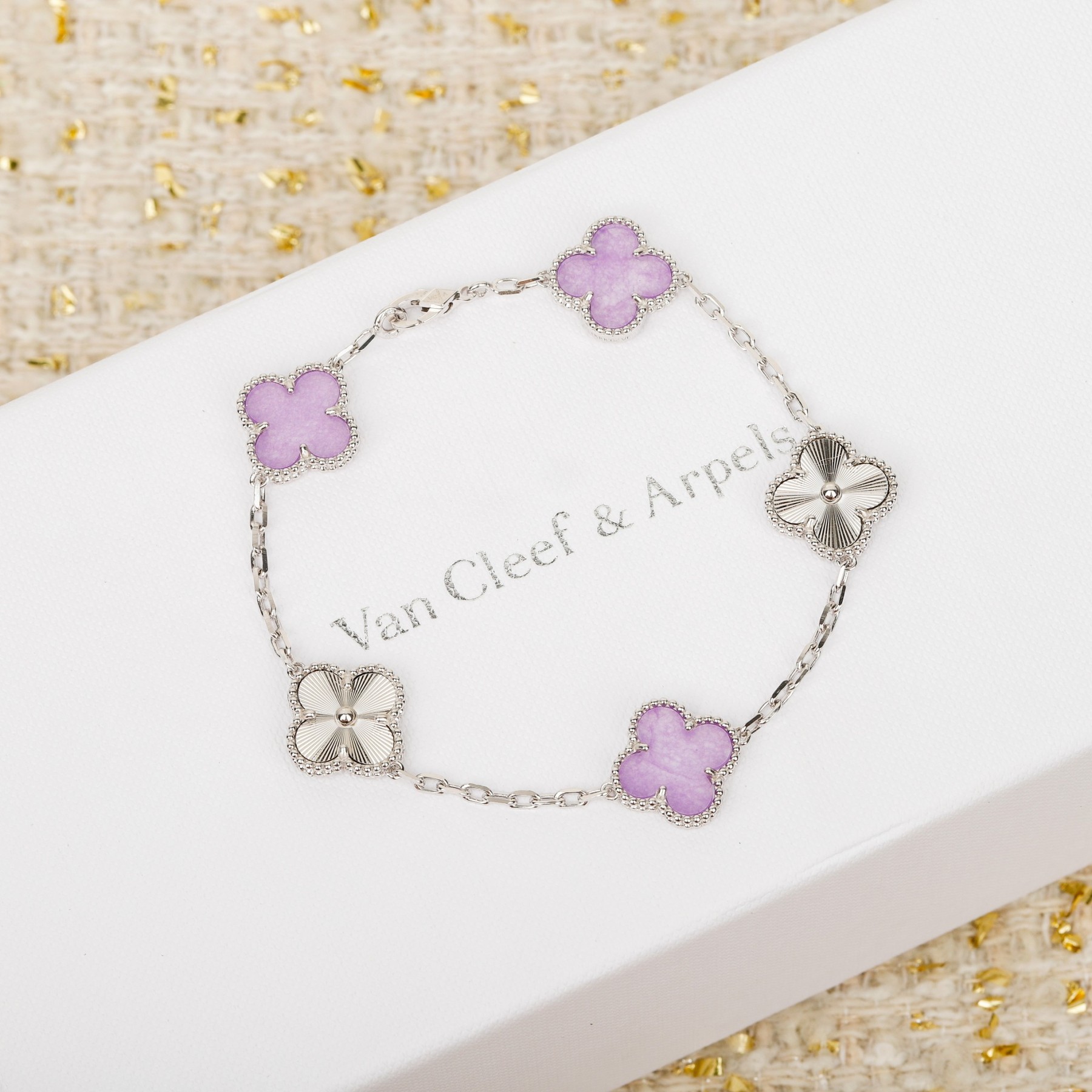 ヴァン クリーフ＆アーペル「Van Cleef & Arpels」Alhambra パールマザーオブパール レーザー ブレスレット19cm