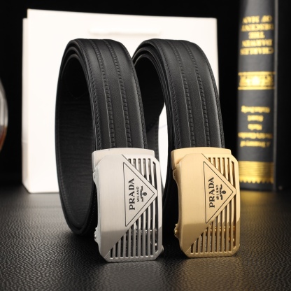 プラダ「Prada」メンズ オートマチック レザーベルト100CM