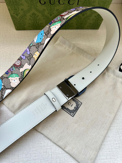 グッチ「Gucci」マーモント キャンバス＆レザー ベルト100CM