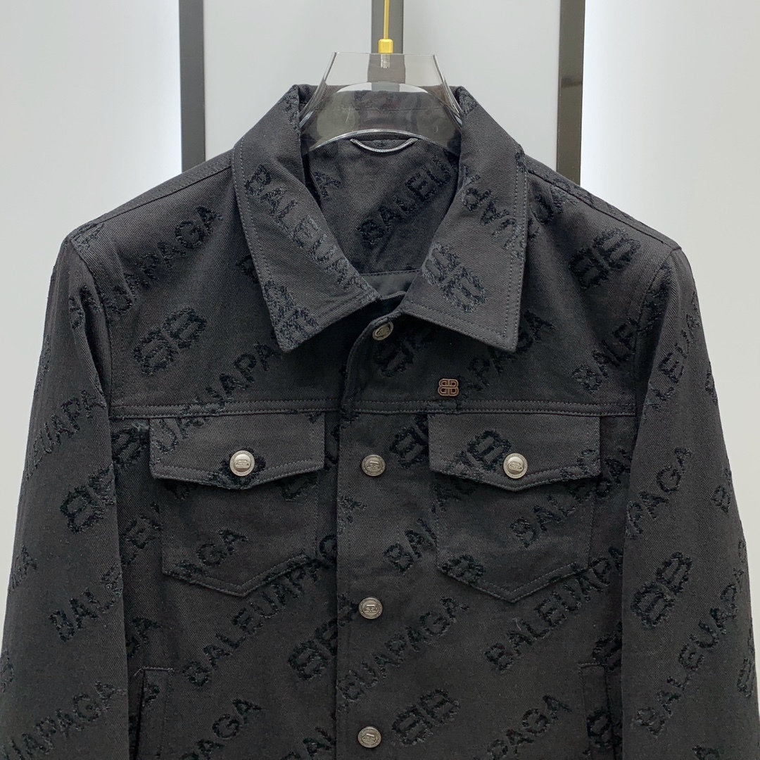 バレンシアガ「Balenciaga」2024年春夏 フレームロゴ デニムジャケット