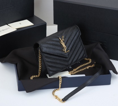 サンローラン「Saint Laurent」なし☆YSL モノグラム エンベロープ チェーンウォレット