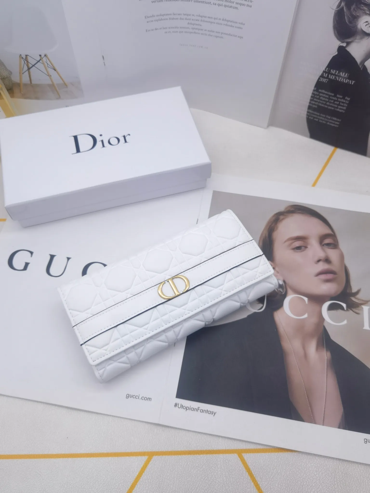 ディオール「Dior」Caro Orchid ロングウォレット