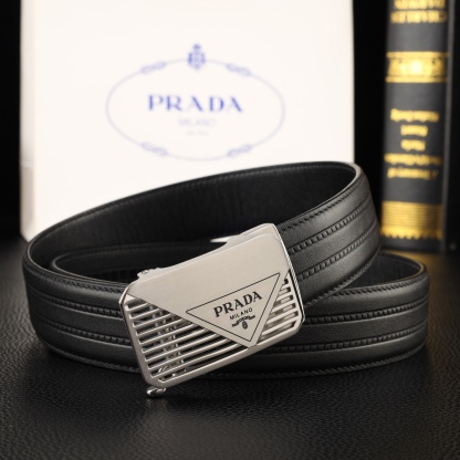 プラダ「Prada」メンズ オートマチック レザーベルト100CM