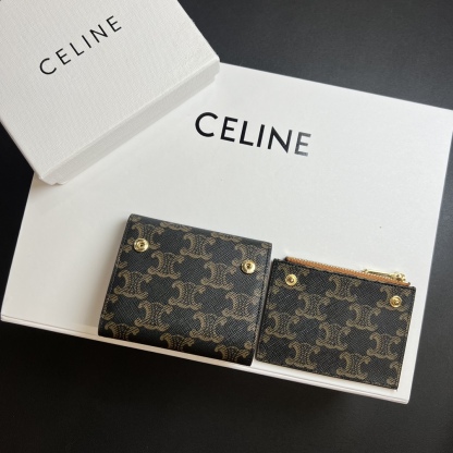 セリーヌ「Celine」スモール フラップウォレット トリオンフ / シャイニーカーフスキン