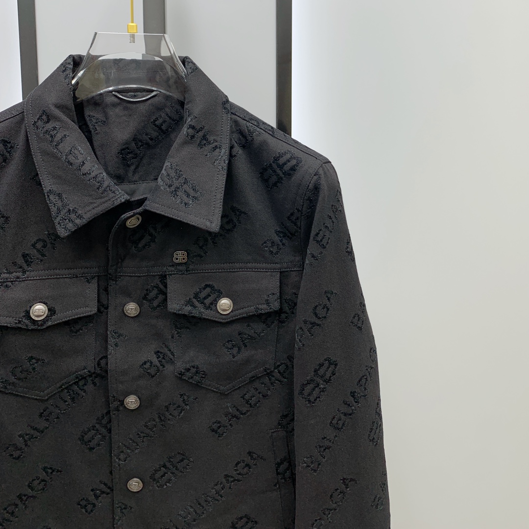 バレンシアガ「Balenciaga」2024年春夏 フレームロゴ デニムジャケット