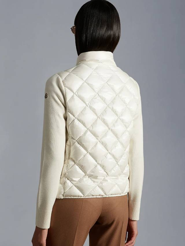 モンクレール「Moncler」ダイヤモンドニット パネル ダウンジャケット レディース