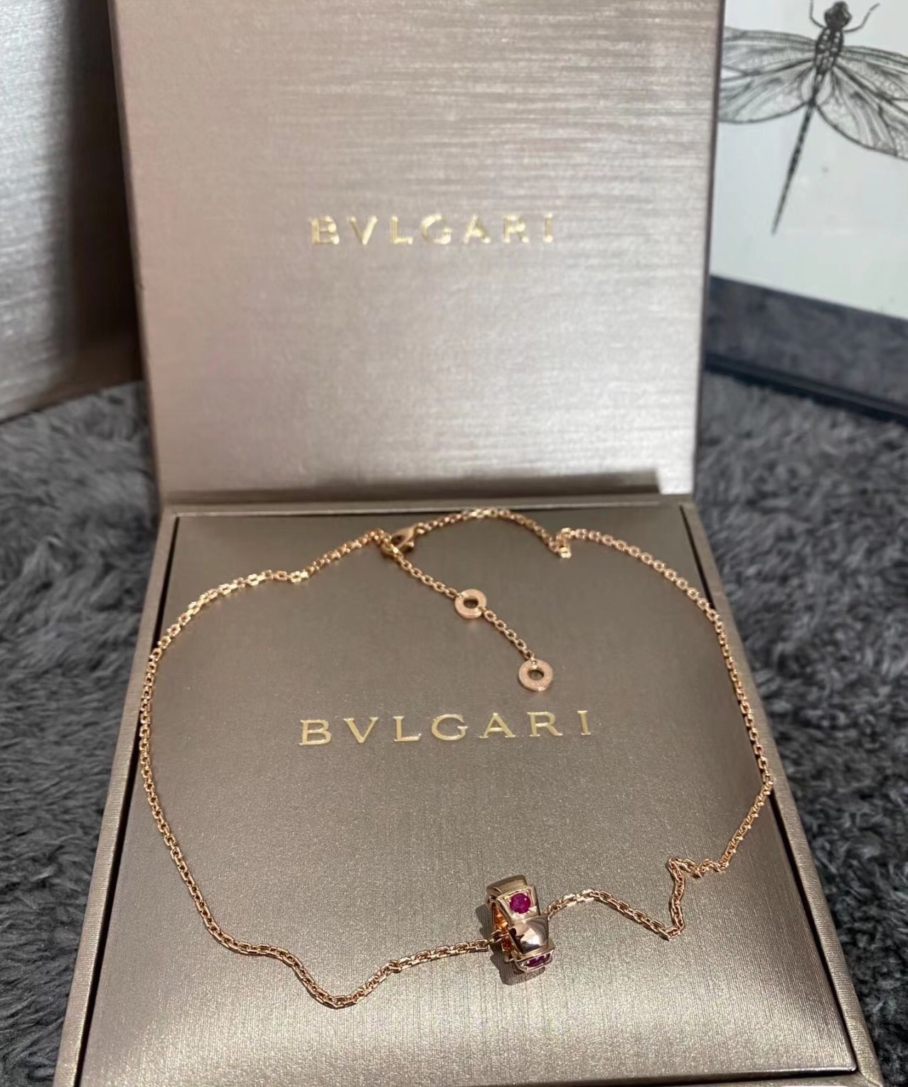 ブルガリ「Bvlgari」Serpenti Viper レッドルビー ネックレス41-43cm