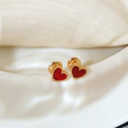 ヴァン クリーフ＆アーペル「Van Cleef & Arpels」Sweet Alhambra ハート ピアス