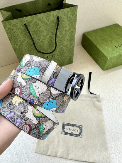 グッチ「Gucci」マーモント キャンバス＆レザー ベルト100CM