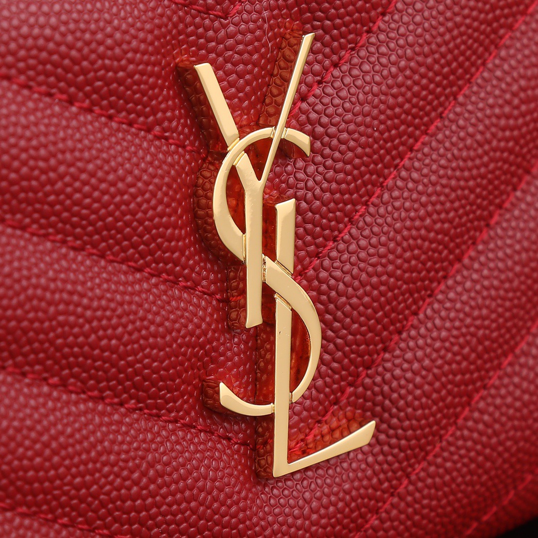 サンローラン「Saint Laurent」モノグラム コンパクト ジップアラウンド ウォレット（グレイン ド プードル エンボスレザー）