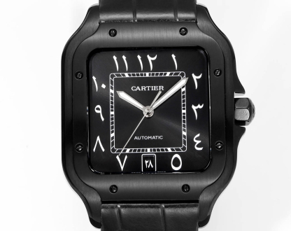 カルティエ「Cartier」 サントス ドゥ カルティエ 中東版 レザーストラップ メンズウォッチ39.8mm