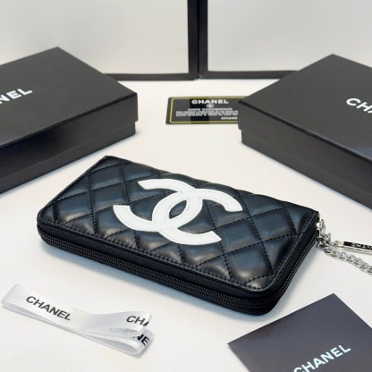 シャネル「Chanel」 ラムスキン フラップ ウォレット 財布