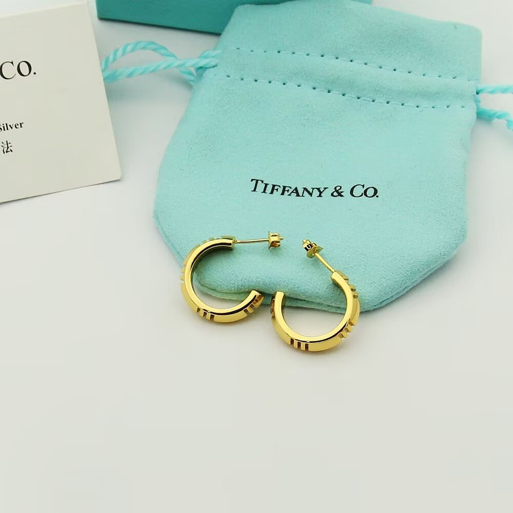 ティファニー「Tiffany & Co.」Atlas X ローマンアラビックフープピアス