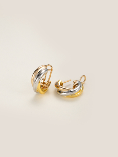 ティファニー「Tiffany & Co.」T トライコロールフープピアス