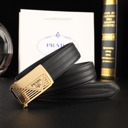 プラダ「Prada」メンズ オートマチック レザーベルト100CM