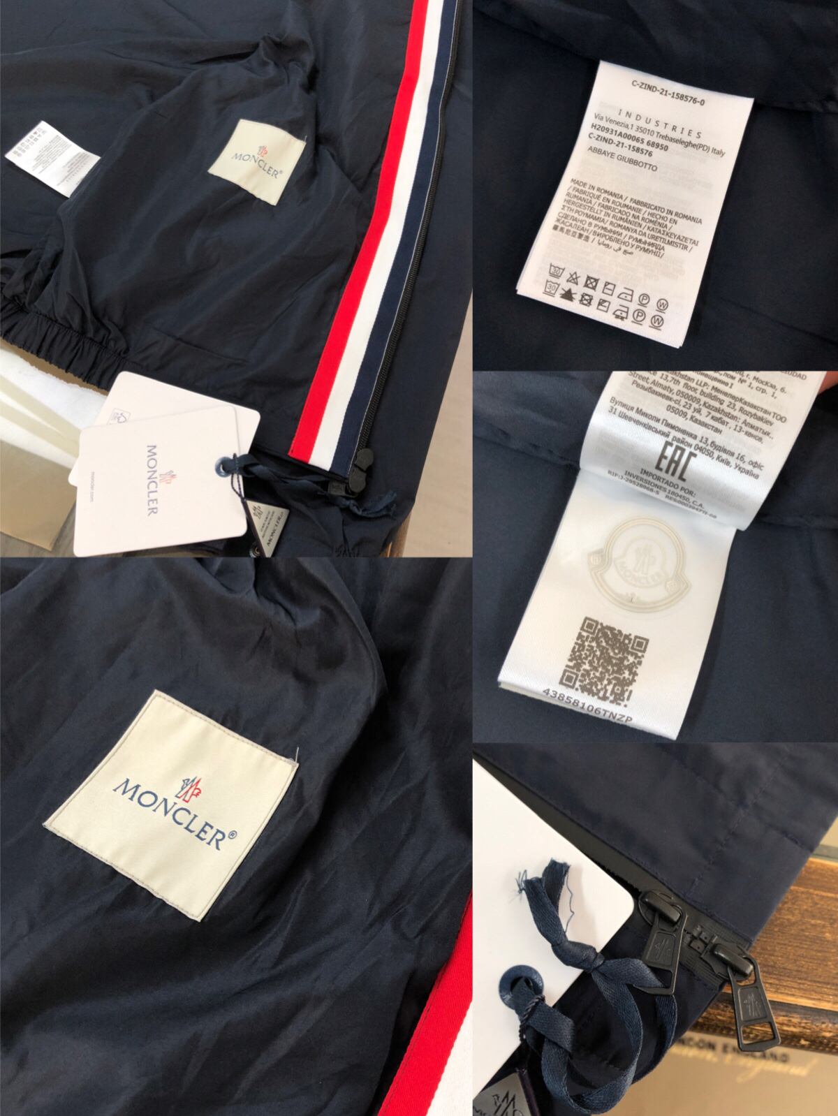 モンクレール「Moncler」 Grenoble 連帽ウェブテープエンボス加工ジャケット